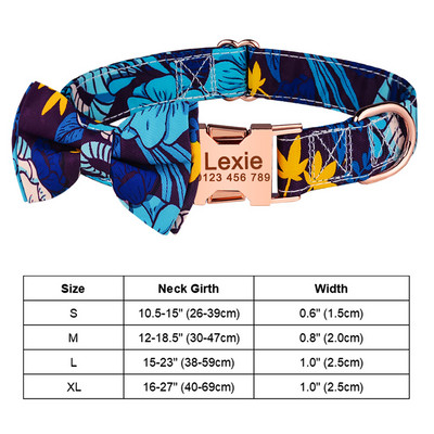 Guler personalizat pentru câini, consumabile pentru câini, guler de câine cu floare din nailon, gravat, personalizat, unisex, mediu mare, etichetă pentru produse pentru animale de companie