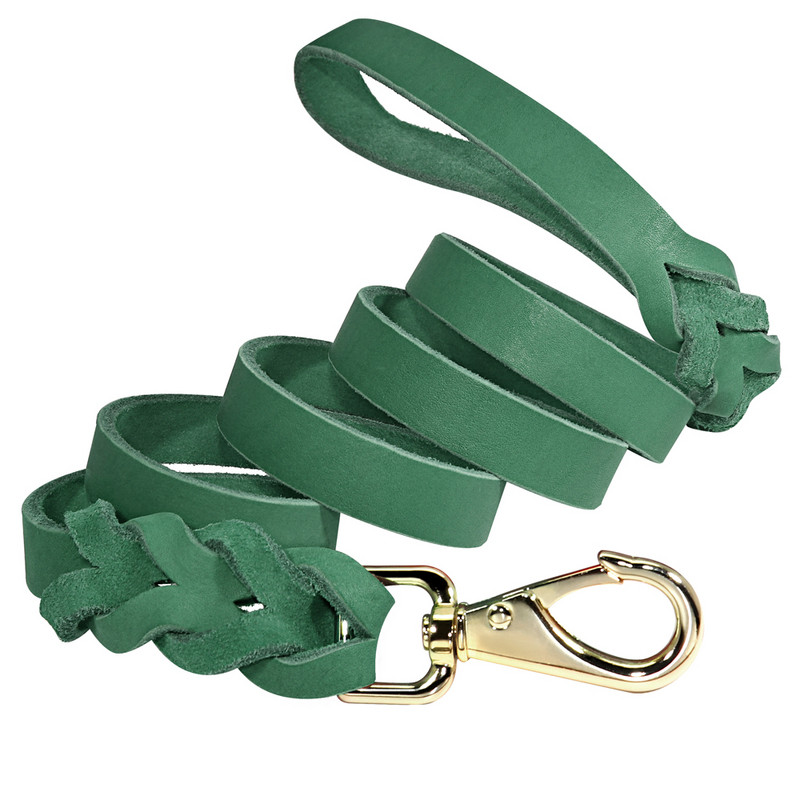 Lesă pentru câini din piele naturală, 150 cm, frânghie puternică pentru câini de companie, câini mari, lesă pentru alergare, pentru Pitbull, ciobănesc german