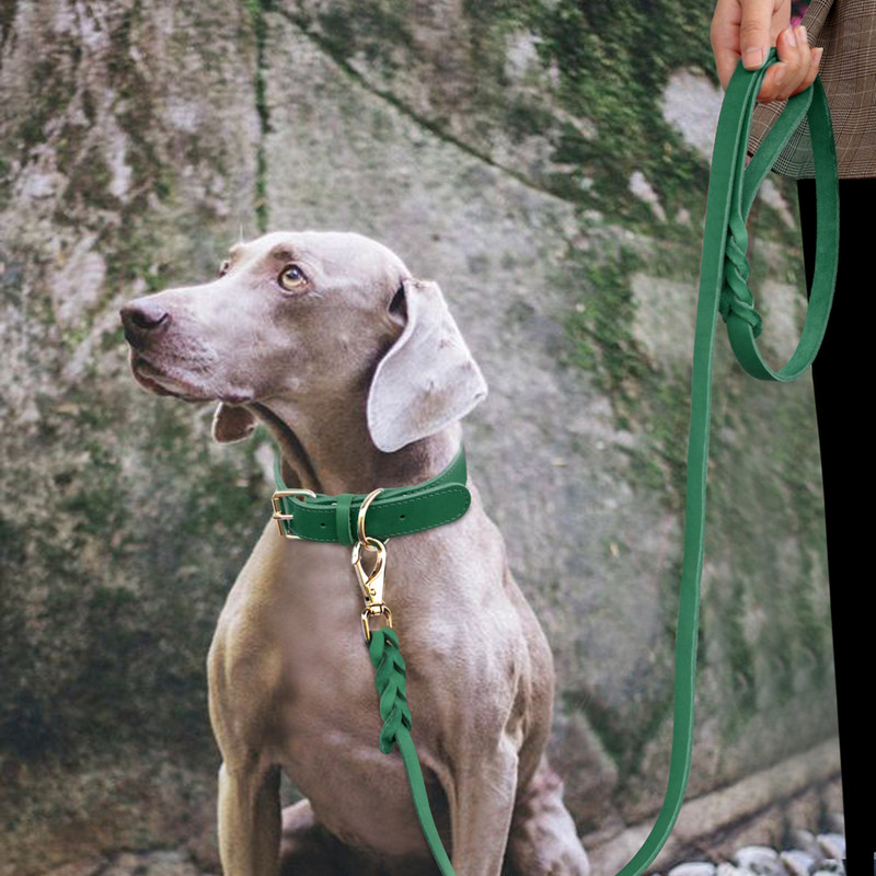 Lesă pentru câini din piele naturală, 150 cm, frânghie puternică pentru câini de companie, câini mari, lesă pentru alergare, pentru Pitbull, ciobănesc german