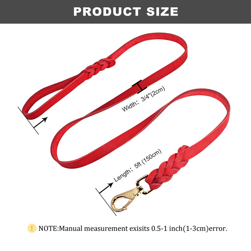 Lesă pentru câini din piele naturală, 150 cm, frânghie puternică pentru câini de companie, câini mari, lesă pentru alergare, pentru Pitbull, ciobănesc german