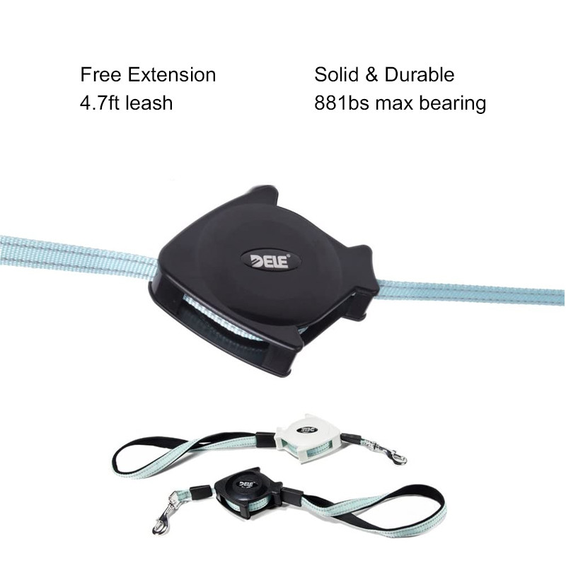 Lesa retractabila DELE pentru animale de companie, lesa pentru plimbarea animalelor de companie de 1,4 m pentru mici/medii de pana la 40 kg, fara incurcare, extensie dubla directie, portabila