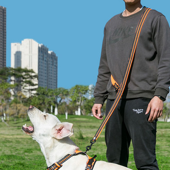 Truelove 7 в 1 Многофункционален регулируем повод за кучета, без ръце, каишка за обучение на домашни любимци, отразяваща многофункционална каишка за кучета, разходка 2 кучета