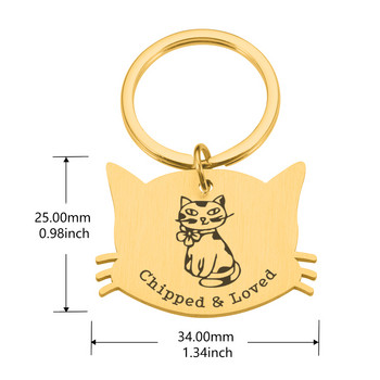 Εξατομικευμένο πιάτο Ετικέτα κατοικίδιων για γάτα Αξεσουάρ κολάρου σκύλων μετάλλιο με χαρακτικό όνομα κουταβιού γατάκι Χαραγμένο σήμα με γράμματα προσώπου γάτας