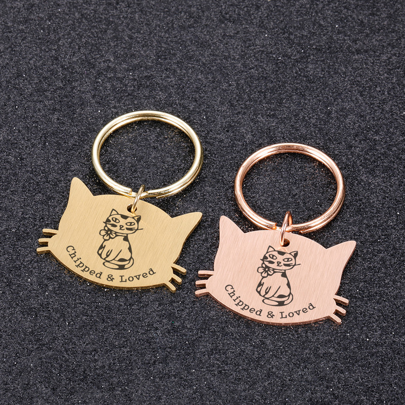 Placă personalizată Etichetă pentru animale de companie, pisică, câini, accesorii, zgarda, medalie cu gravură, pisicuță, nume de cățeluș, inscripție gravată, insigna față de pisică