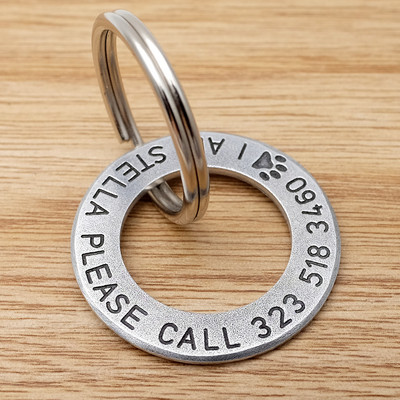 Εξατομικευμένη ετικέτα για κατοικίδια Ετικέτα ταυτότητας σκύλου Προσαρμοσμένη χειροποίητη ετικέτα σκύλου με χαραγμένο κείμενο Γούρι γιακά Αξεσουάρ Ρετρό κολάρο σκύλου Δώρο εραστή κατοικίδιων