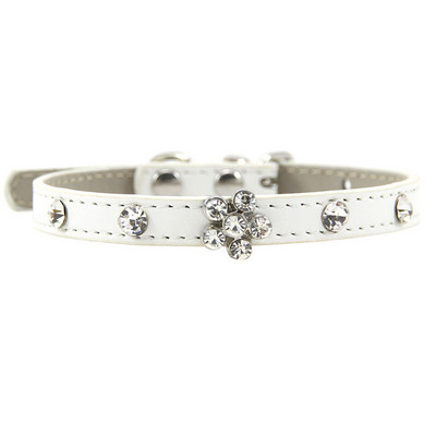 Bling ogrlice za štene s vještim dijamantom, podesiva kožna ogrlica s cvijetom za mačiće za male srednje pse, mačke, čivave, mops, jorkširske