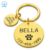 Ugravirani pas ID oznaka za kućnog ljubimca Personalizirano ime Telefon Kost cvijet ID kućnog ljubimca Ime za mačku Štene Ps oznaka Privjesak Privjesak za ključeve Dodaci za kućne ljubimce