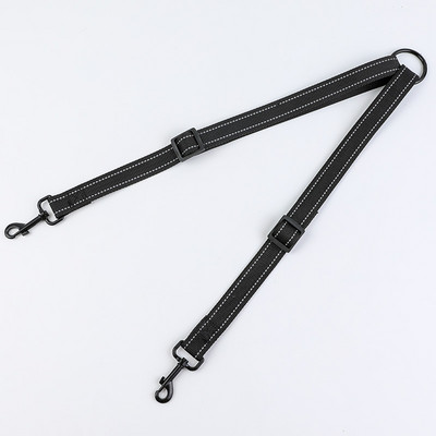 KOMMILIFE Lesă dublă reflectorizată pentru câini pentru plimbare 2 doi câini Lesă dublă reglabilă din nailon pentru câini mici, mijlocii mari