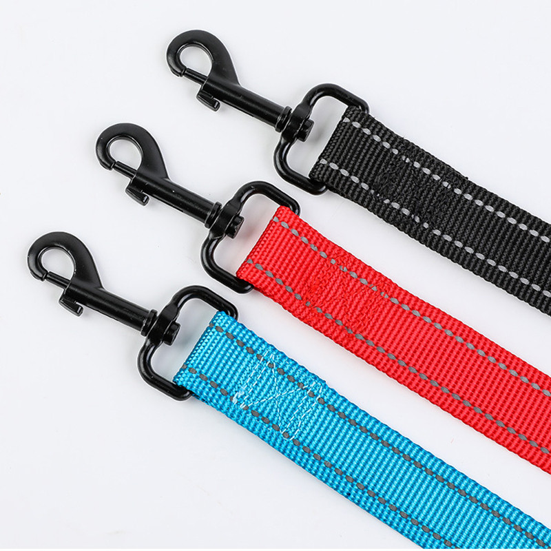 KOMMILIFE Lesă dublă reflectorizată pentru câini pentru plimbare 2 doi câini Lesă dublă reglabilă din nailon pentru câini mici, mijlocii mari