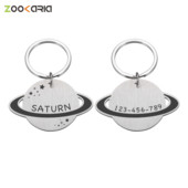 Medalie personalizată pentru câine de companie cu etichetă gravată cu laser Etichetă de identificare pentru cățeluș și pisică Etichetă personalizată pentru câini Planetă Accesorii pentru guler
