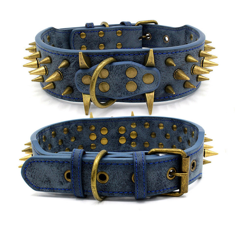 Teravad naeltega nahast koera kaelarihmad Pitbull Bulldog suur koera kaelarihm reguleeritav keskmise suurusega koertele Boxer SL