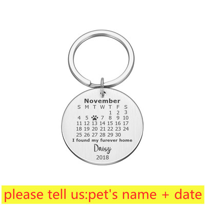 Prilagođene ogrlice za pse Personalizirana identifikacijska oznaka kućnog ljubimca Ugravirani privjesak za ključeve Privezak za mačku Štene Oznake Ime Datum Dodaci za privjesak za ključeve