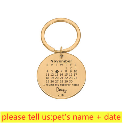 Prilagođene ogrlice za pse Personalizirana identifikacijska oznaka kućnog ljubimca Ugravirani privjesak za ključeve Privezak za mačku Štene Oznake Ime Datum Dodaci za privjesak za ključeve