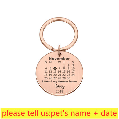 Prilagođene ogrlice za pse Personalizirana identifikacijska oznaka kućnog ljubimca Ugravirani privjesak za ključeve Privezak za mačku Štene Oznake Ime Datum Dodaci za privjesak za ključeve