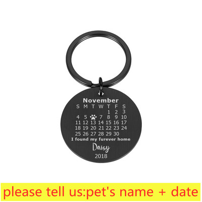 Prilagođene ogrlice za pse Personalizirana identifikacijska oznaka kućnog ljubimca Ugravirani privjesak za ključeve Privezak za mačku Štene Oznake Ime Datum Dodaci za privjesak za ključeve