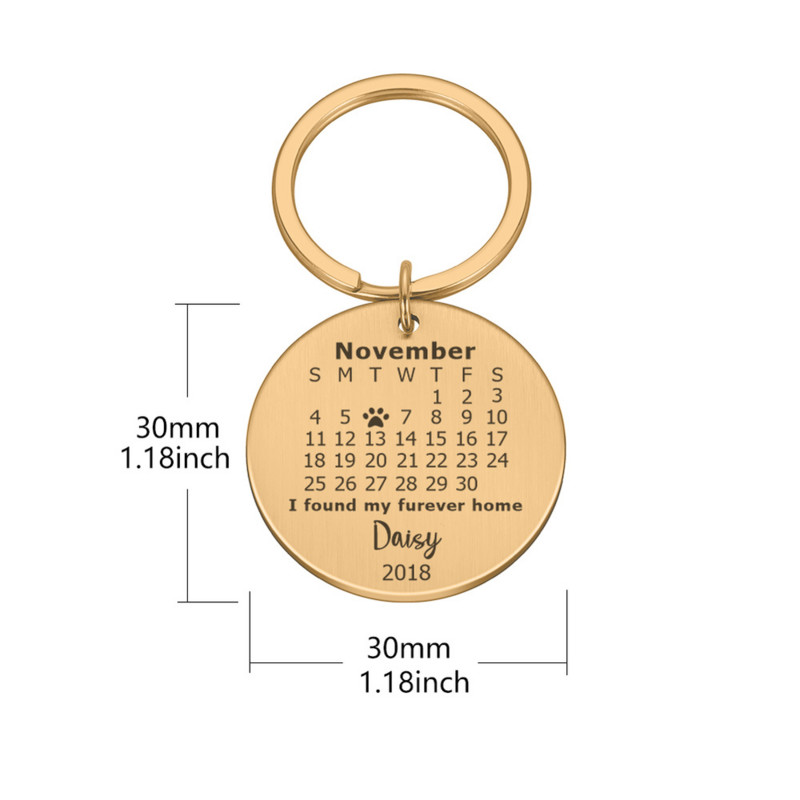 Prilagođene ogrlice za pse Personalizirana identifikacijska oznaka kućnog ljubimca Ugravirani privjesak za ključeve Privezak za mačku Štene Oznake Ime Datum Dodaci za privjesak za ključeve