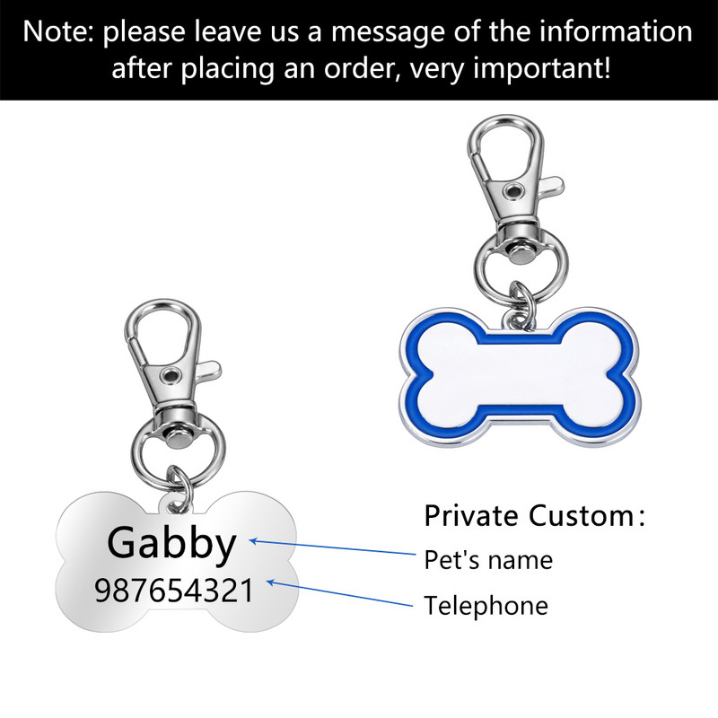 Etichete de identificare cu nume de câine, personalizate, anti-pierdere, Cadouri pentru iubitorii de câini Etichete pentru zgarda pentru câini Etichetă gravată pentru câini Etichetă nouă pentru cățeluș