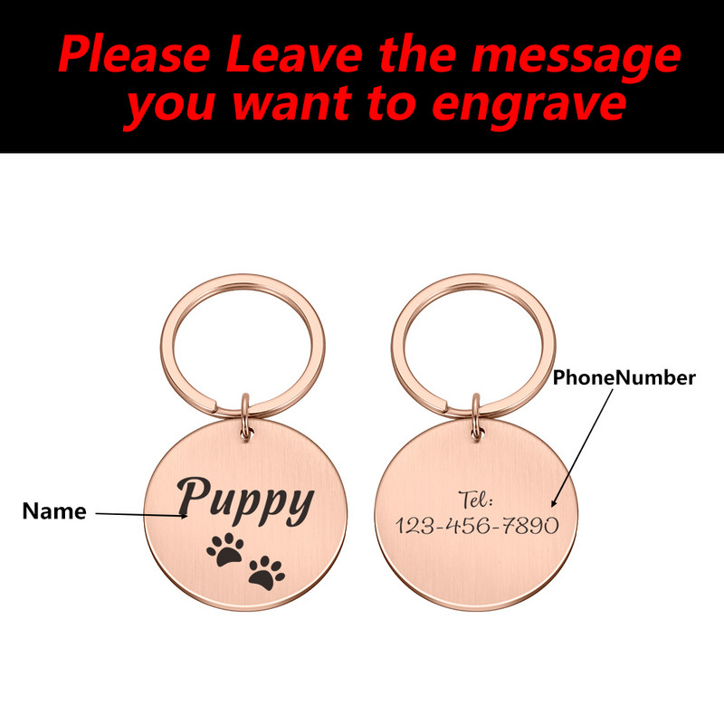 Δωρεάν χαραγμένη ετικέτα ταυτότητας σκύλου κατοικίδιων ζώων Εξατομικευμένη ετικέτα ταυτότητας κουταβιού γάτας Αξεσουάρ για κολάρο κατοικίδιων σκυλιών Προσαρμοσμένα σκυλιά Ετικέτες ονομάτων κατά της απώλειας Κρεμαστό