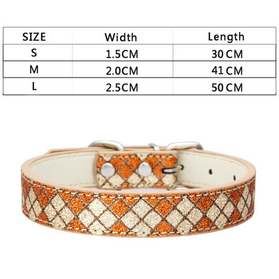 Ogrlica za pse za male velike pse PU kožne ogrlice za pse Podesiva karirana ogrlica od kamenčića za pse Dodaci Proizvodi za kućne ljubimce Štene