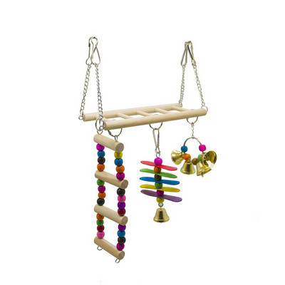 Παιχνίδια πουλιών για αξεσουάρ ξύλου για παπαγάλους πέρκα και βάση για κατοικίδιο ζώο κούνια σκάλα Αφρικανικό γκρι vogel speelgoed jouet perroquet