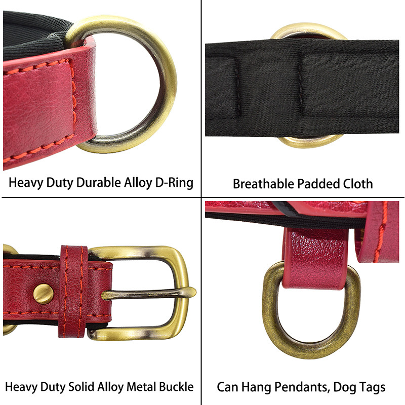 Εξατομικευμένο δερμάτινο κολάρο με όνομα σκύλου με επένδυση για μικρό μεσαίο μεγάλο σκύλο Προσαρμοσμένο χαραγμένο μαλακό άνετο κολάρο για σκύλους κατοικίδιων ζώων