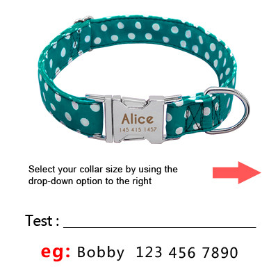Guler personalizat din nailon pentru cățeluși, etichetă de identificare reglabilă pentru animale de companie, etichete cu gravură gratuită pentru câini mici, mijlocii mari, model de puncte