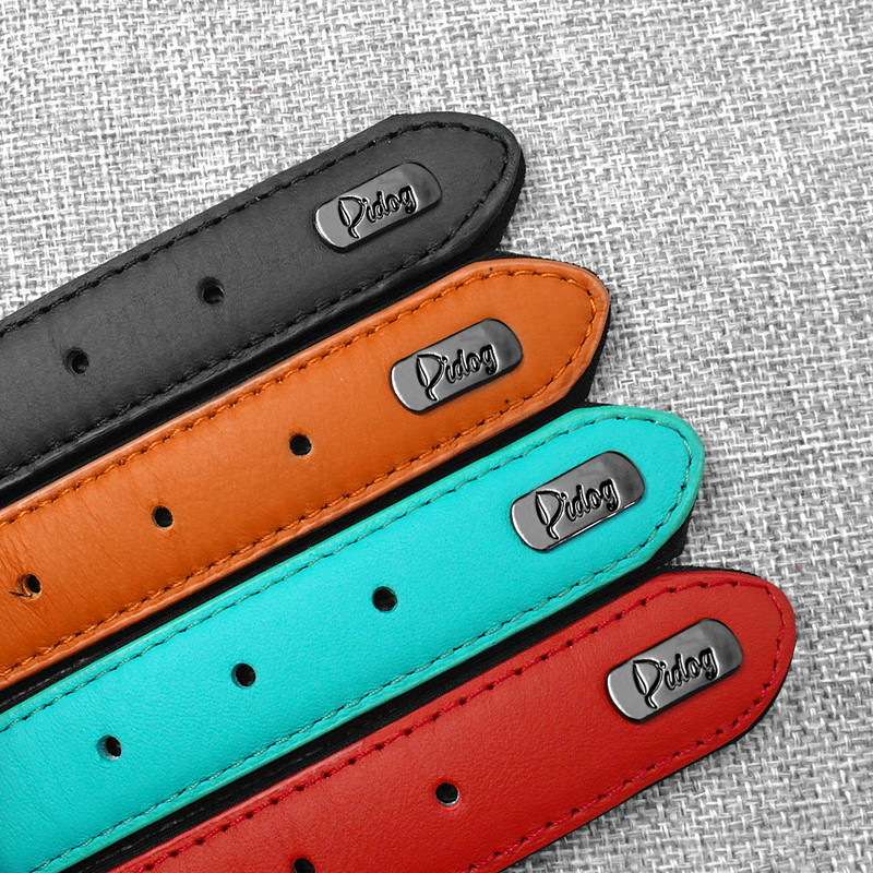 Guleră pentru câini din piele naturală, căptușită, reglabilă, pentru câini de dimensiuni medii, curea pentru câini ciobănesc german Mascotas SL