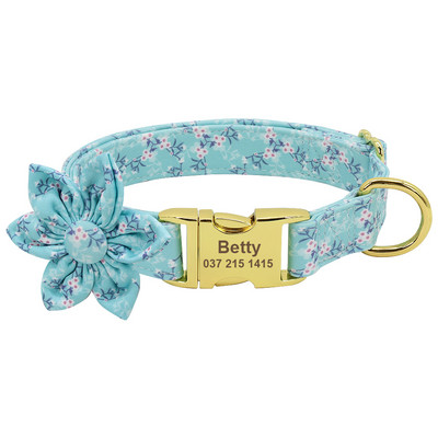 Floral Προσαρμοσμένο κολάρο σκύλου Nylon Flower εμπριμέ κολάρα σκυλιών κατοικίδιων Προσωποποιημένα κολάρα για κατοικίδια για μικρά μεσαία μεγάλα κορίτσια σκυλιά