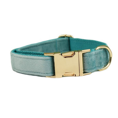 Zeleni baršunasti set ogrlice i povodca za pse za male srednje velike pse Prilagođeno ugravirana pločica s imenom Potrepštine za kućne ljubimce Povodac za pse Velvet29