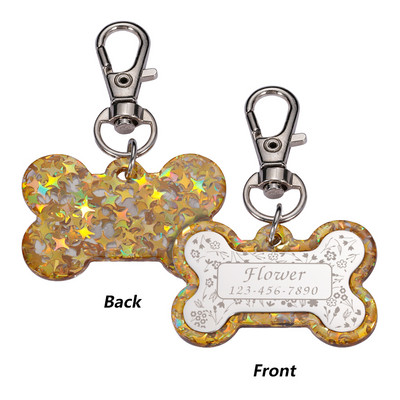 Etichetă personalizată de identificare pentru câini, pisică, colorată, guler de identificare pentru animale de companie, etichete cu nume pentru animale de companie personalizate gratuite pentru cățel etichetă din oțel inoxidabil Accesorii pentru animale d