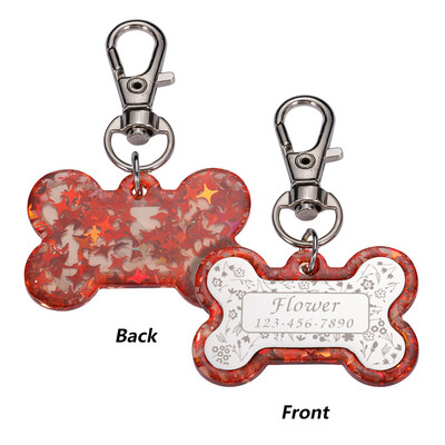 Etichetă personalizată de identificare pentru câini, pisică, colorată, guler de identificare pentru animale de companie, etichete cu nume pentru animale de companie personalizate gratuite pentru cățel etichetă din oțel inoxidabil Accesorii pentru animale d