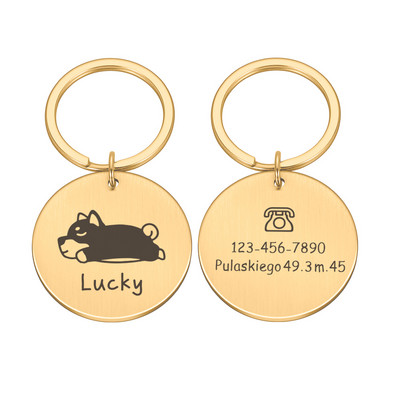 Δωρεάν προσαρμοσμένες ετικέτες αναγνωριστικού ονόματος σκύλου Περιλαίμια κατοικίδιων ζώων Ετικέτα ταυτότητας σκύλου Προσωποποιημένη χαραγμένη ετικέτα ταυτότητας σκύλου Κολάρο για αξεσουάρ για κουτάβια κατοικίδιων