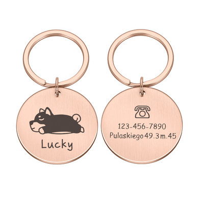 Δωρεάν προσαρμοσμένες ετικέτες αναγνωριστικού ονόματος σκύλου Περιλαίμια κατοικίδιων ζώων Ετικέτα ταυτότητας σκύλου Προσωποποιημένη χαραγμένη ετικέτα ταυτότητας σκύλου Κολάρο για αξεσουάρ για κουτάβια κατοικίδιων