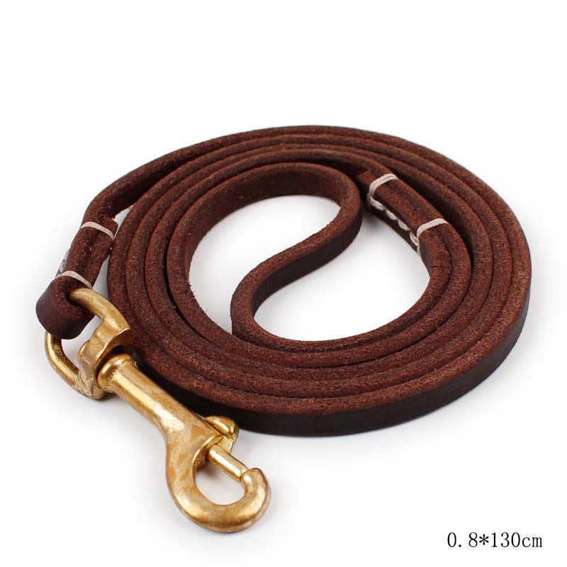 SYDZSW Pet Supplies Γνήσιο δέρμα Λουρί σκύλου Χονδρικής κατηγορίας Χάλκινο γάντζο Μεγάλο Λουρί Σκύλου Labrador Shepherd Dog Products 0,8cm