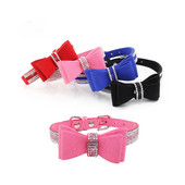 XXS~L Suurus Glitter Rhinestonest Kutsika Kassi Kaelarihmad Reguleeritav Nahast Kaelarihmad Väikestele Keskmistele Koertele Kassidele Koerte Lemmikloomade kaelarihmad