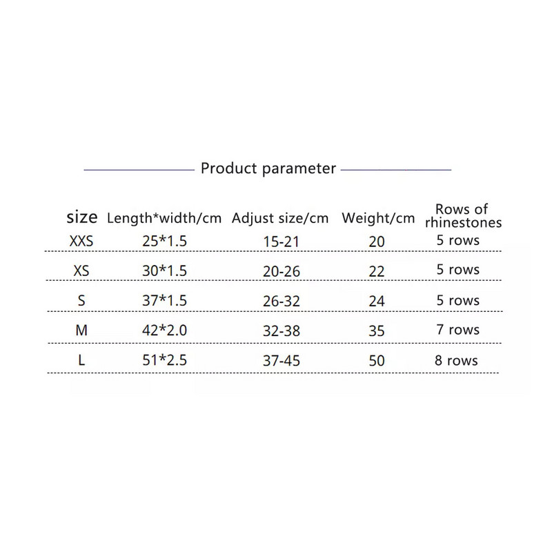 XXS~L Suurus Glitter Rhinestonest Kutsika Kassi Kaelarihmad Reguleeritav Nahast Kaelarihmad Väikestele Keskmistele Koertele Kassidele Koerte Lemmikloomade kaelarihmad