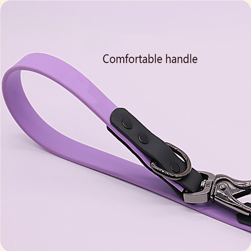 Lesă de câine multifuncțională cu două capete din PVC Lesă impermeabilă și rezistentă la murdărie cu dispozitiv de fixare din aliaj de zinc pentru dresajul de plimbare a câinilor