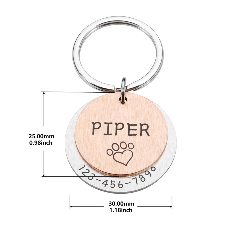 Personalizirano graviranje ID oznake kućnog ljubimca Anti-lost ID oznake psa Identifikacija Prilagođeno ime ljubimca Štene Ogrlica Pas Mačka Oznake Oprema za kućne ljubimce
