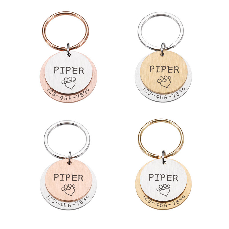 Personalizirano graviranje ID oznake kućnog ljubimca Anti-lost ID oznake psa Identifikacija Prilagođeno ime ljubimca Štene Ogrlica Pas Mačka Oznake Oprema za kućne ljubimce