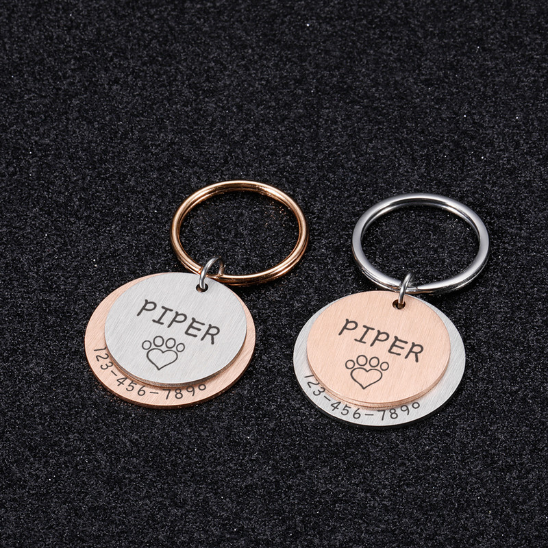 Personalizirano graviranje ID oznake kućnog ljubimca Anti-lost ID oznake psa Identifikacija Prilagođeno ime ljubimca Štene Ogrlica Pas Mačka Oznake Oprema za kućne ljubimce