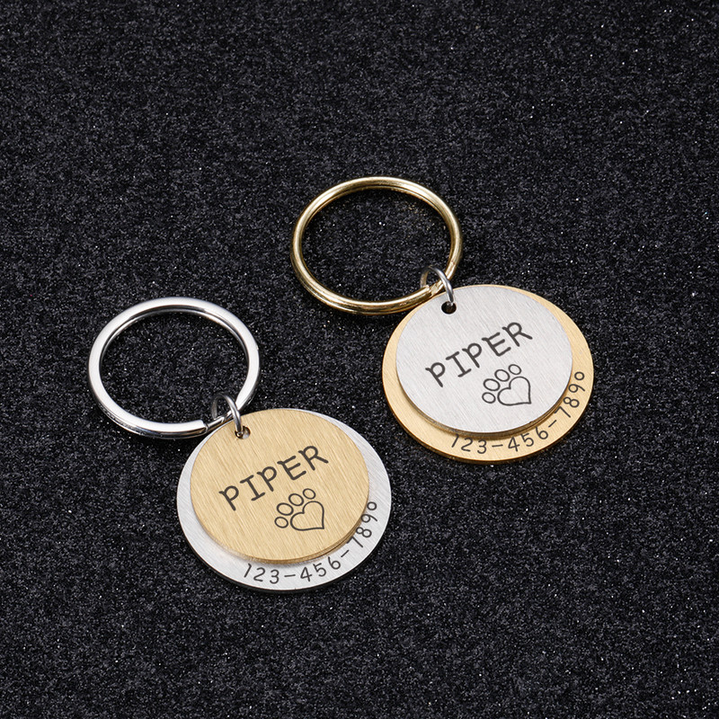 Personalizirano graviranje ID oznake kućnog ljubimca Anti-lost ID oznake psa Identifikacija Prilagođeno ime ljubimca Štene Ogrlica Pas Mačka Oznake Oprema za kućne ljubimce