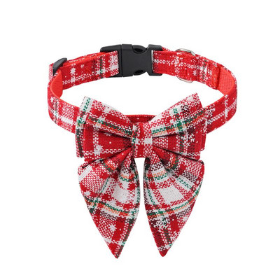 Craciun Pet Fulg de Zapada Arc Gulerare Colier In carouri Accesorii Pet Pentru Caini Mici Mijlocii Mari Pisica