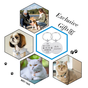 Νέο Δωρεάν Χαρακτική Ετικέτα ταυτότητας σκύλου γάτας Προσαρμοσμένο εξατομικευμένο κολάρο σκύλου Όνομα γούρι για κατοικίδιο Κρεμαστό κολιέ κοκάλι Κολάρο για κουτάβι Αξεσουάρ