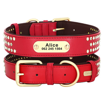 Κολιέ Bling Rhinestone Dog ID Εξατομικευμένο κολάρο για σκύλους Κολιέ με ονομαστική μαλακή επένδυση κολιέ για κατοικίδια Δωρεάν χάραξη S-2XL