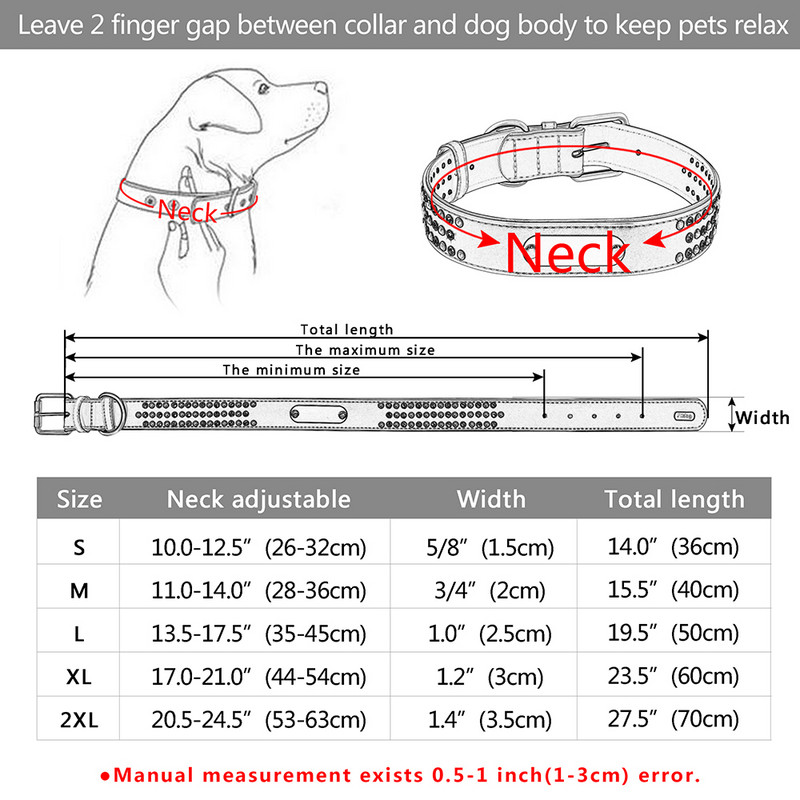 Κολιέ Bling Rhinestone Dog ID Εξατομικευμένο κολάρο για σκύλους Κολιέ με ονομαστική μαλακή επένδυση κολιέ για κατοικίδια Δωρεάν χάραξη S-2XL