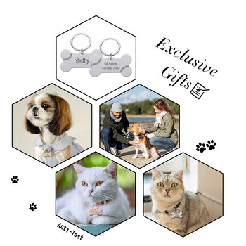 STVK Anti-lost Προσαρμοσμένη ταυτότητα κατοικίδιων Ετικέτα Αγάπη μπρελόκ για κατοικίδια Προμήθειες για κατοικίδια για γάτες Προσαρμοσμένο όνομα σκύλου Little Bell ошейник для кошек