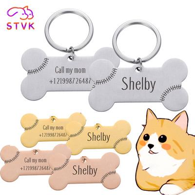 STVK Anti-lost Custom Pet Id Tag Love Keychain Pets Supplies Cat Pets Collar Customized Dog Name Little Bell ошейник для кошек