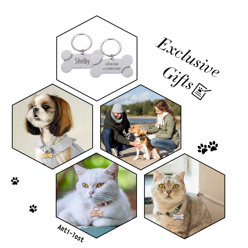 STVK Anti-Lost Custom Pet Id Tag Love Keychain Gyvūnų reikmenys Kačių augintinių antkaklis Individualizuotas šuns vardas Little Bell ошейник для кошек
