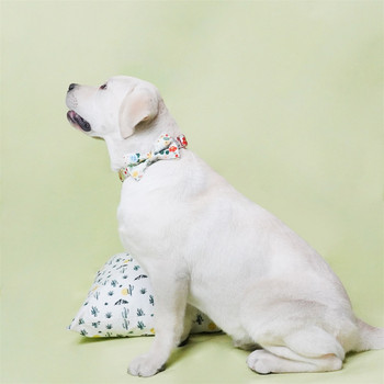 Персонализирано цвете за нашийник за куче с цветя и лимон с подходяща каишка и колан