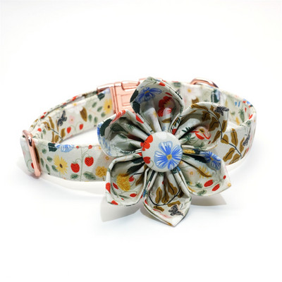 Isikupärastatud lilleline Lemon Girly koera kaelarihma lill koos sobiva jalutusrihma ja rakmetega